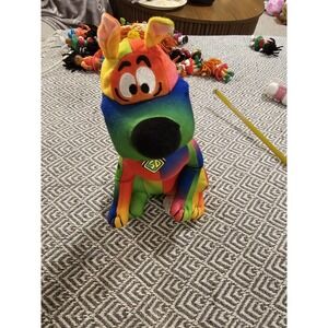 SCOOBY DOO Rare Tie Dye 12" Sitting Plush Toy Factory SD